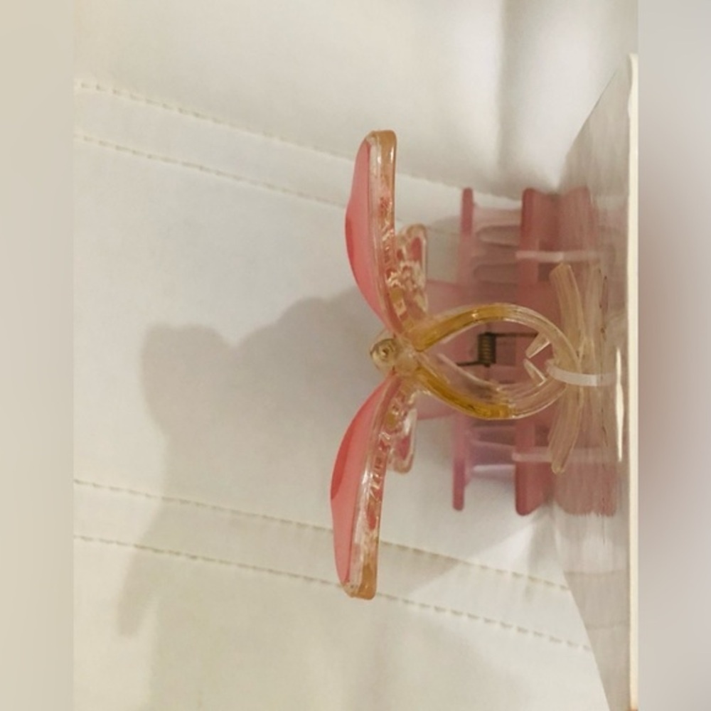 2piece Beautiful 3D pink gold butterfly & oversized‎ hair jaw clip set new - Picture 7 of 13